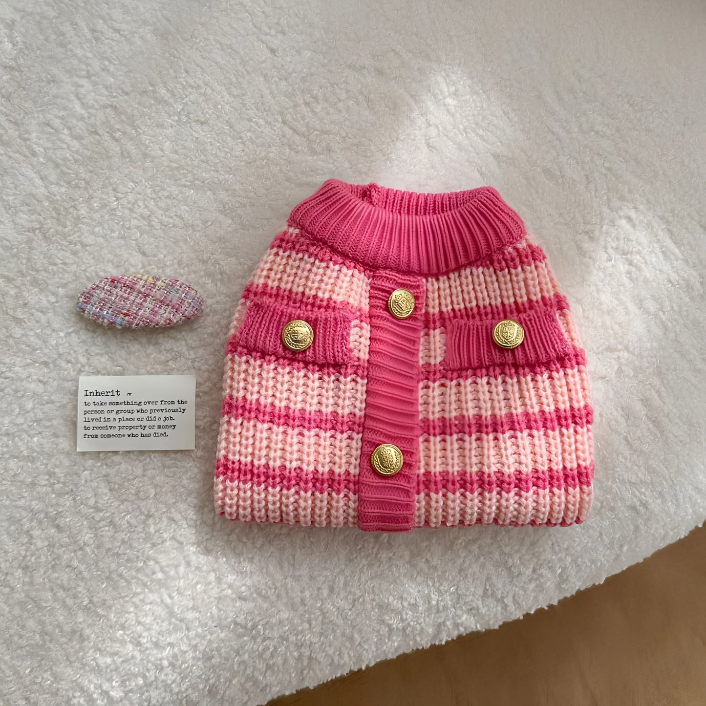 Pink Peppermint Striped Pet Sweater
