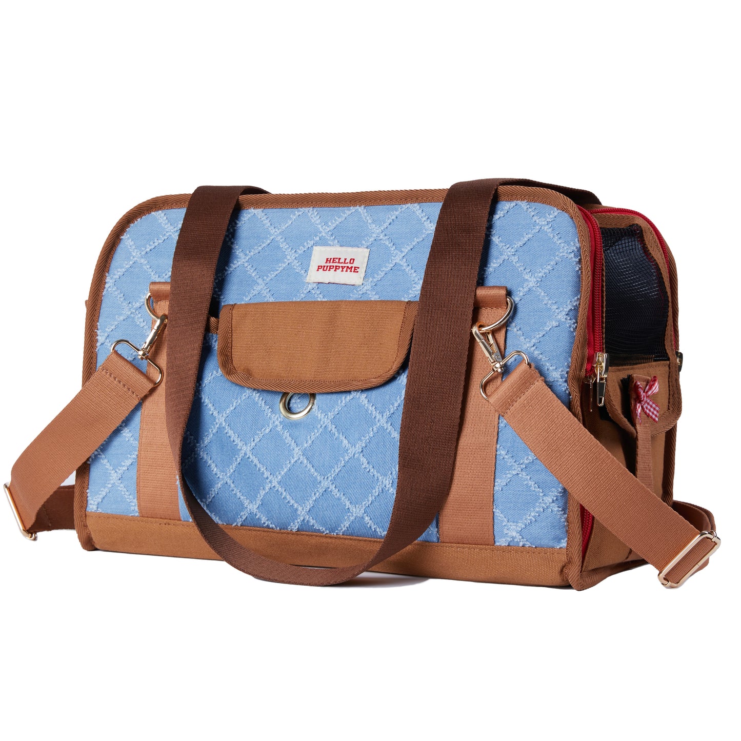 Vintage Denim Pet Carrier - Airline & Car Seat