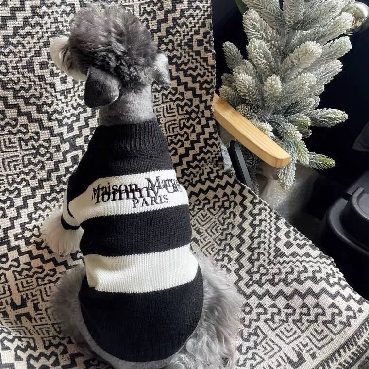 MM Black and White Striped Sweater