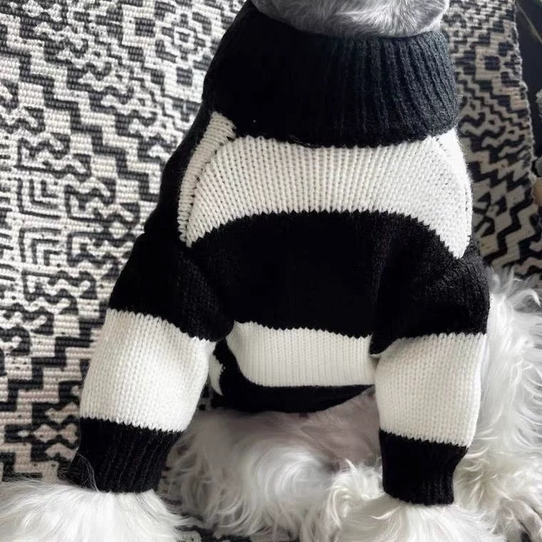 MM Black and White Striped Sweater