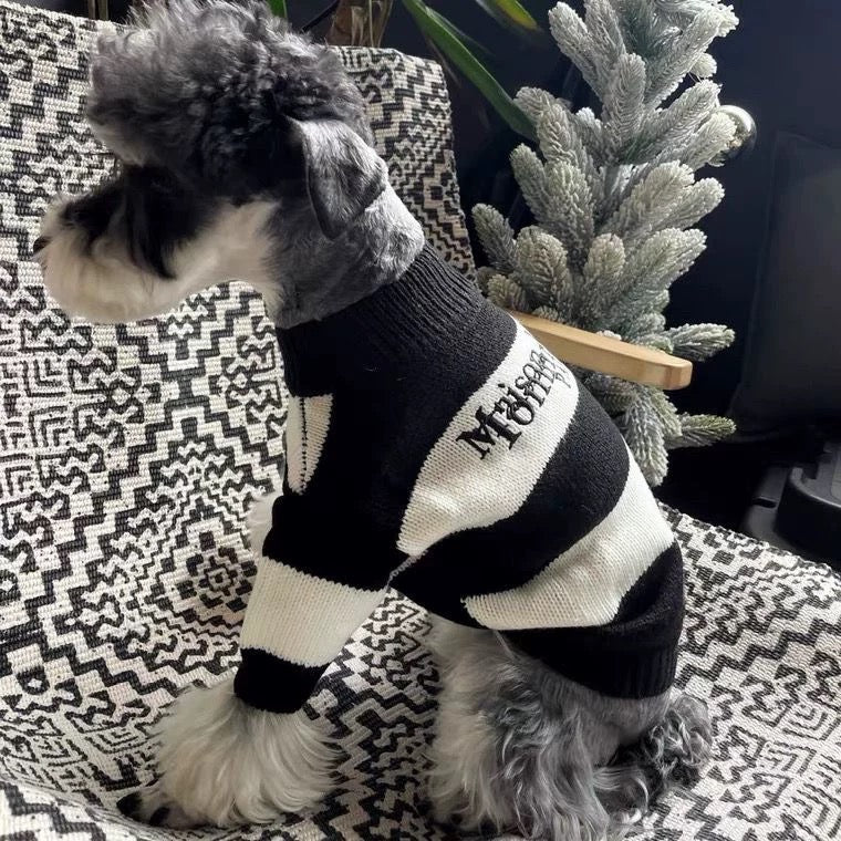 MM Black and White Striped Sweater